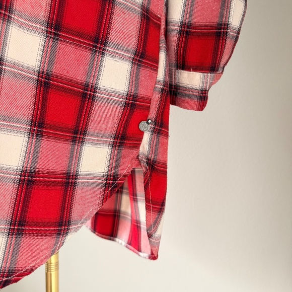 Scotch & Soda Maison Scotch Flannel Shirt Dress in Red Plaid, Sz 6 - Picture 6 of 15